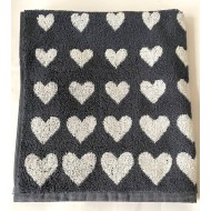 Handdoek - Hearts - Antraciet